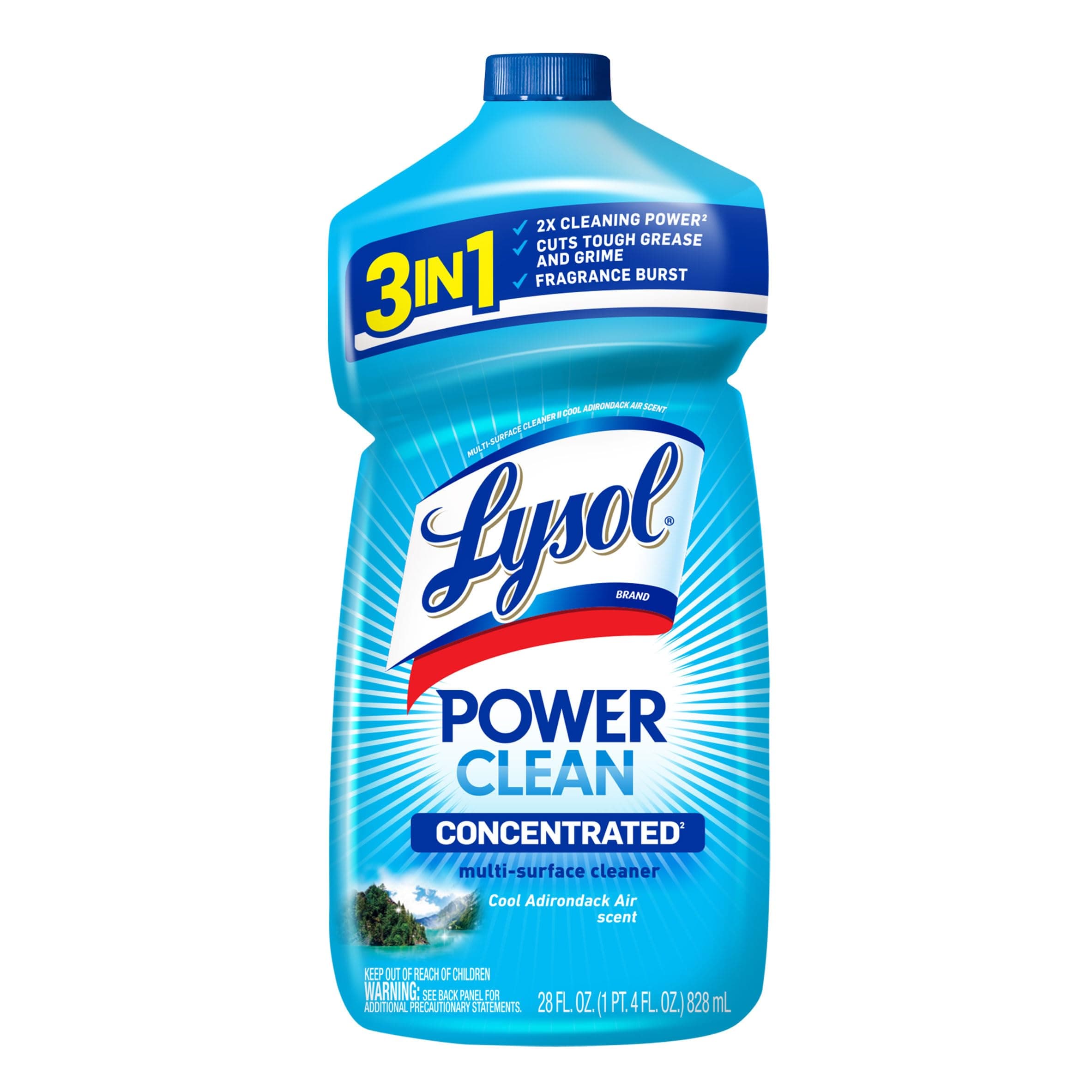 Power Clean Multi-Surface Cleaner, 2x Concentrated Pour, Cool Adirondack scent, 28 Fl Oz