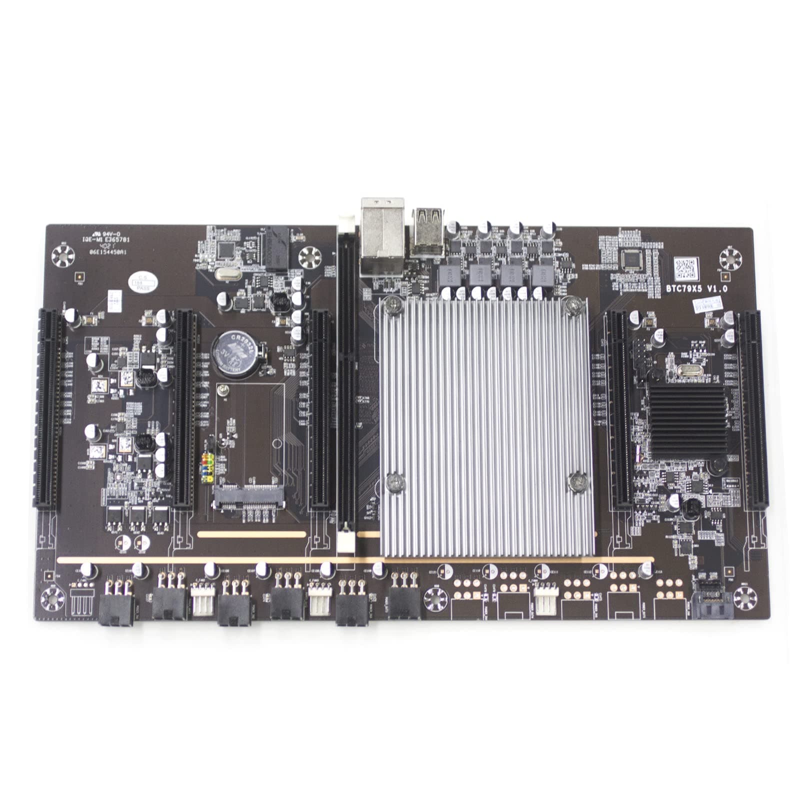 5GPU BTC Mining Motherboard with E52620 CPU, 8GB DDR3 RAM 128GB SSD, Support RXT 3060 Series Graphics Cards Ethereum Cryptocurrency mining