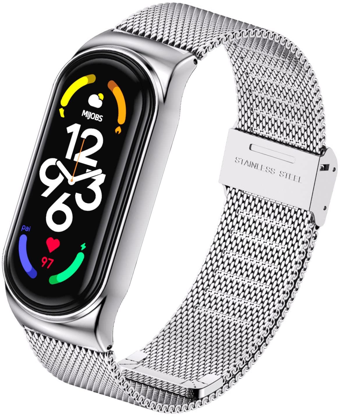 Ainiv Strap Replacement Compatible with Xiaomi Mi Band 7/Mi Band 6/Mi Band 5/Mi Band 4/Mi Band 3, 1/2/3/20pcs Silicone/Knitted/Stainless Steel Replacement Watchband Adjustable Sports Strap