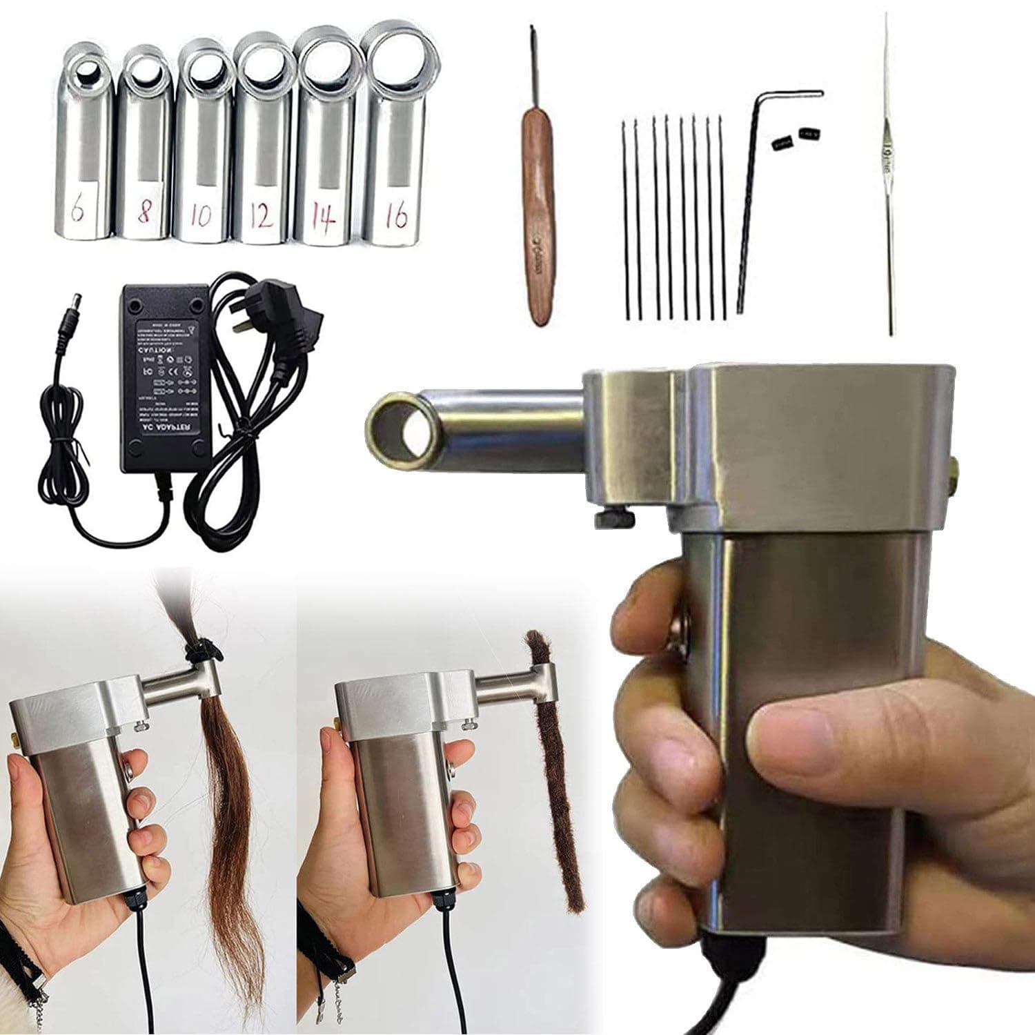 Automatic Dreadlocks Machine, Instant Dreadlock Machine for Locs Electric Handheld Portable Dreadlock Maker Crochet Machine,Quick and Easy DIY Dreadlocks Braiding Hair Extensions