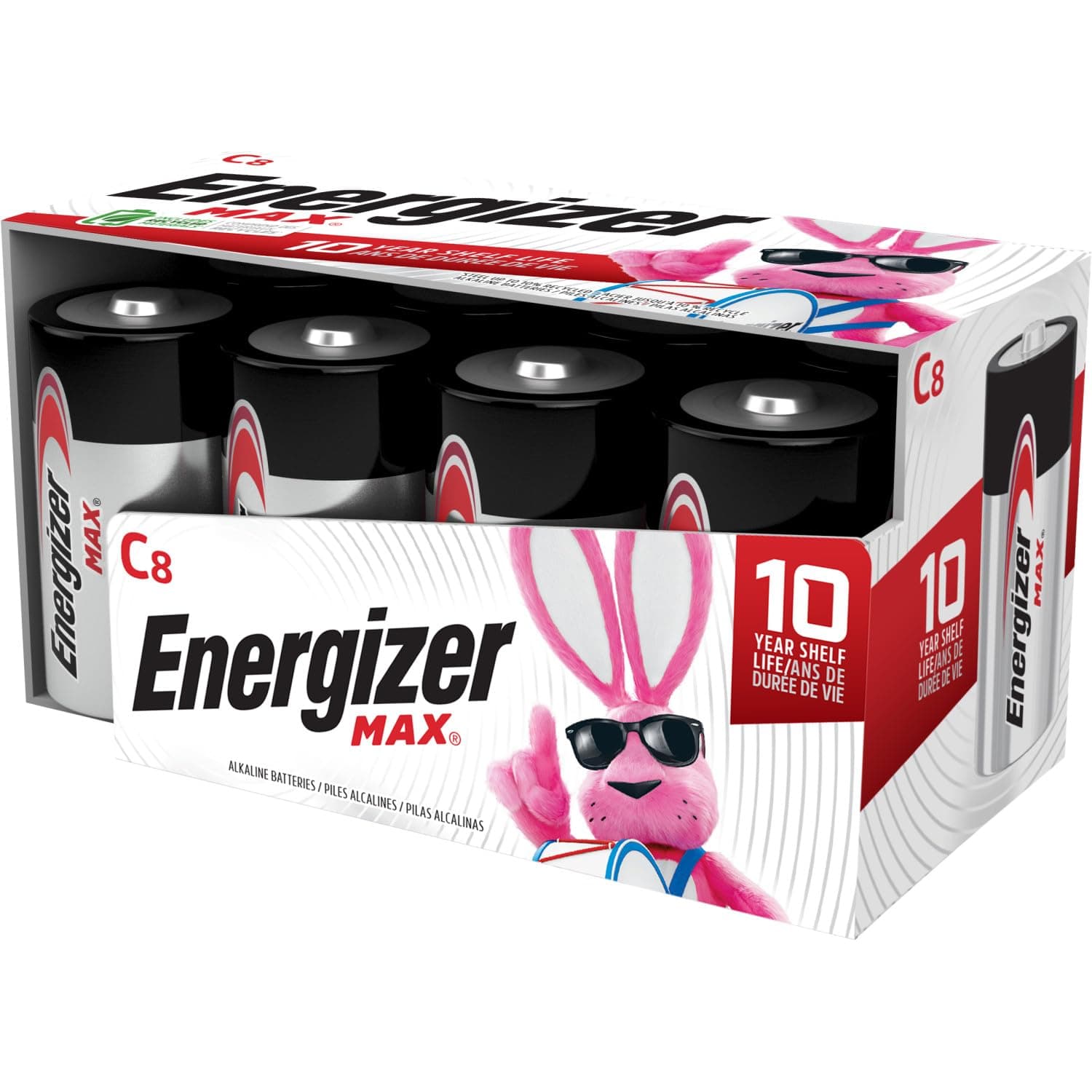 Energizer C Cell Batteries, Max Alkaline C Battery Size, (8 Count)