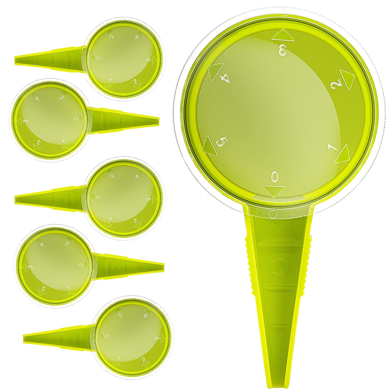 Sowing Seed Dispenser Hand Tool, 6 Pack Handheld Garden Seeder Sower Planter with 5 Dial Settings, Ideal for Small Seeds of Flowers, Vegetables, Outdoor/Indoor（ Light Green）