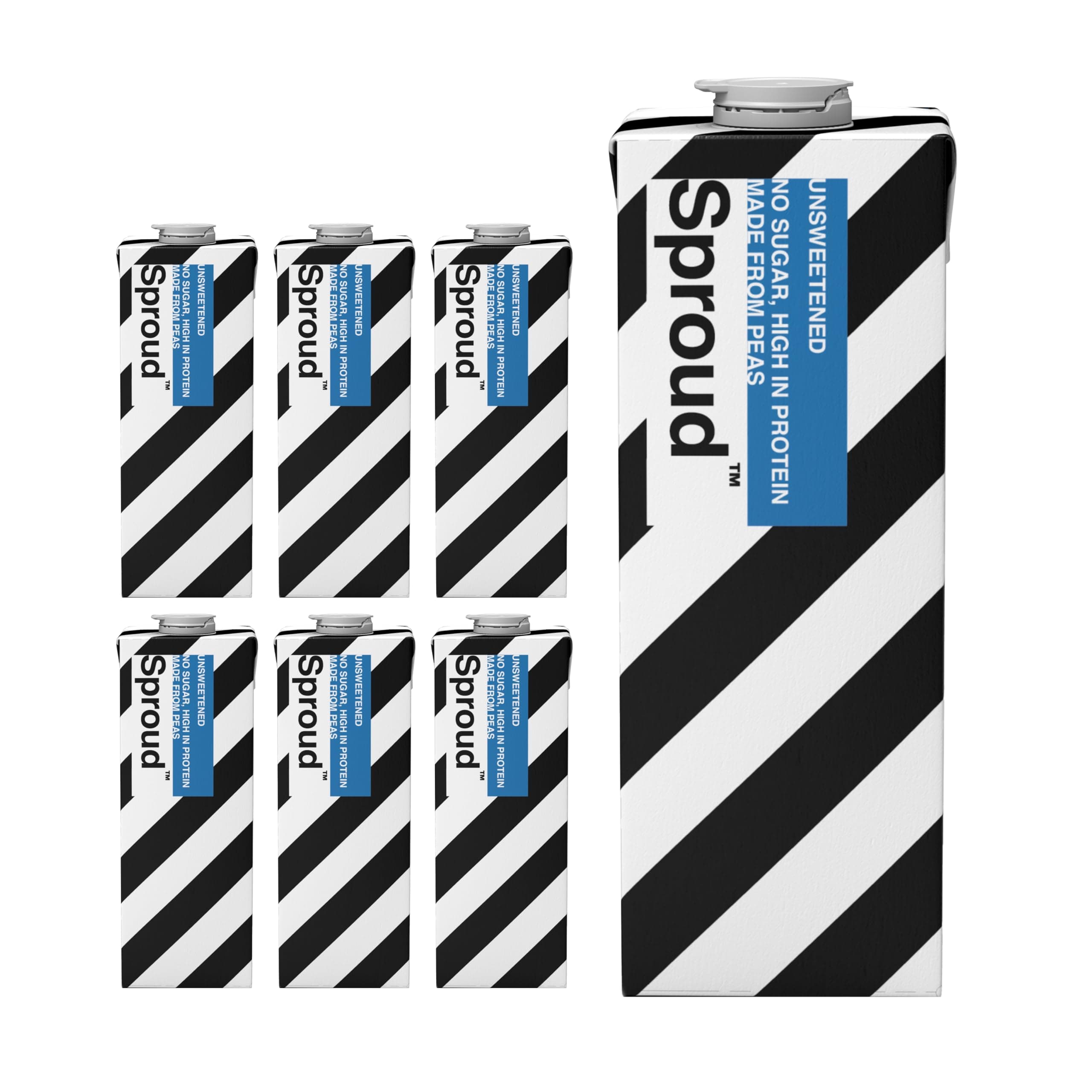 SPROUD - Plant-Based Milk, Zero Sugar, Low Carb, High Protein, Long Life, Powered by Peas, Perfect for Keto and Low Calorie Diets (Unsweetened) (6 x 1L)