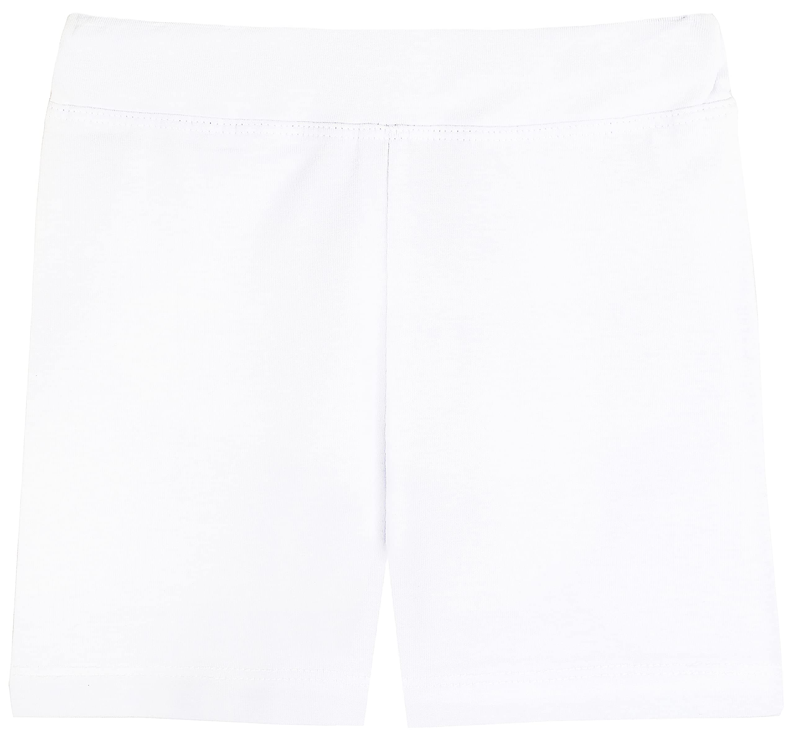 Lovetti Girls' Basic Solid Soft Dance Short for Gymnastics or Under Skirts 3T White