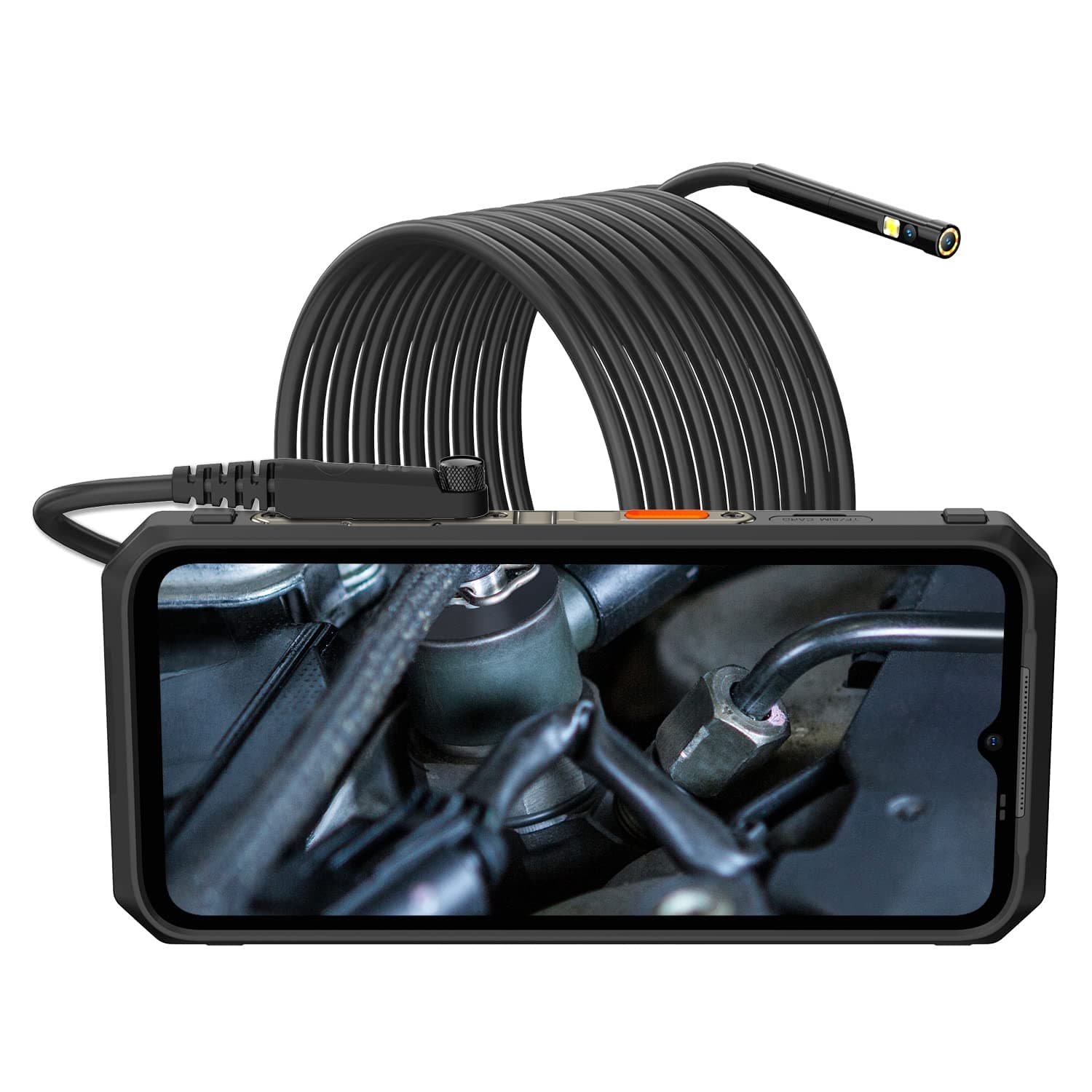 uSmart Endoscope E02 for Ulefone Armor 30/29/28/27/26/24/21/18/Pad Series, IP67 Waterproof, 2M Semi-Rigid, 5.5 mm Borescope Dual Camera, 7 LED Lights