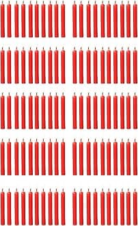 PROSPERRO LUMO Wax By Parkash Chime Candles/Stick Candle Set of 100 | Ritual Spell Unscented (Red)