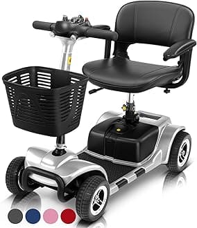 4 Wheel Mobility Scooter One Size Silver