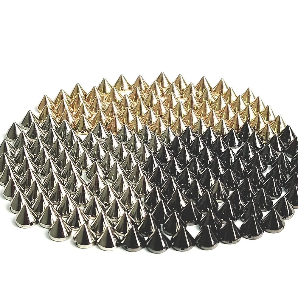 300PCS 8mm Acrylic Bullet Cone Spike Studs Bead Decorative Rivets Pyramid Beads Craft Spikes for Clothing