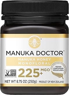 MGO 225+ Manuka Honey Monofloral, 100% Pure New Zealand Honey. Certified. Guaranteed. Raw. Non-GMO (8.75 oz)