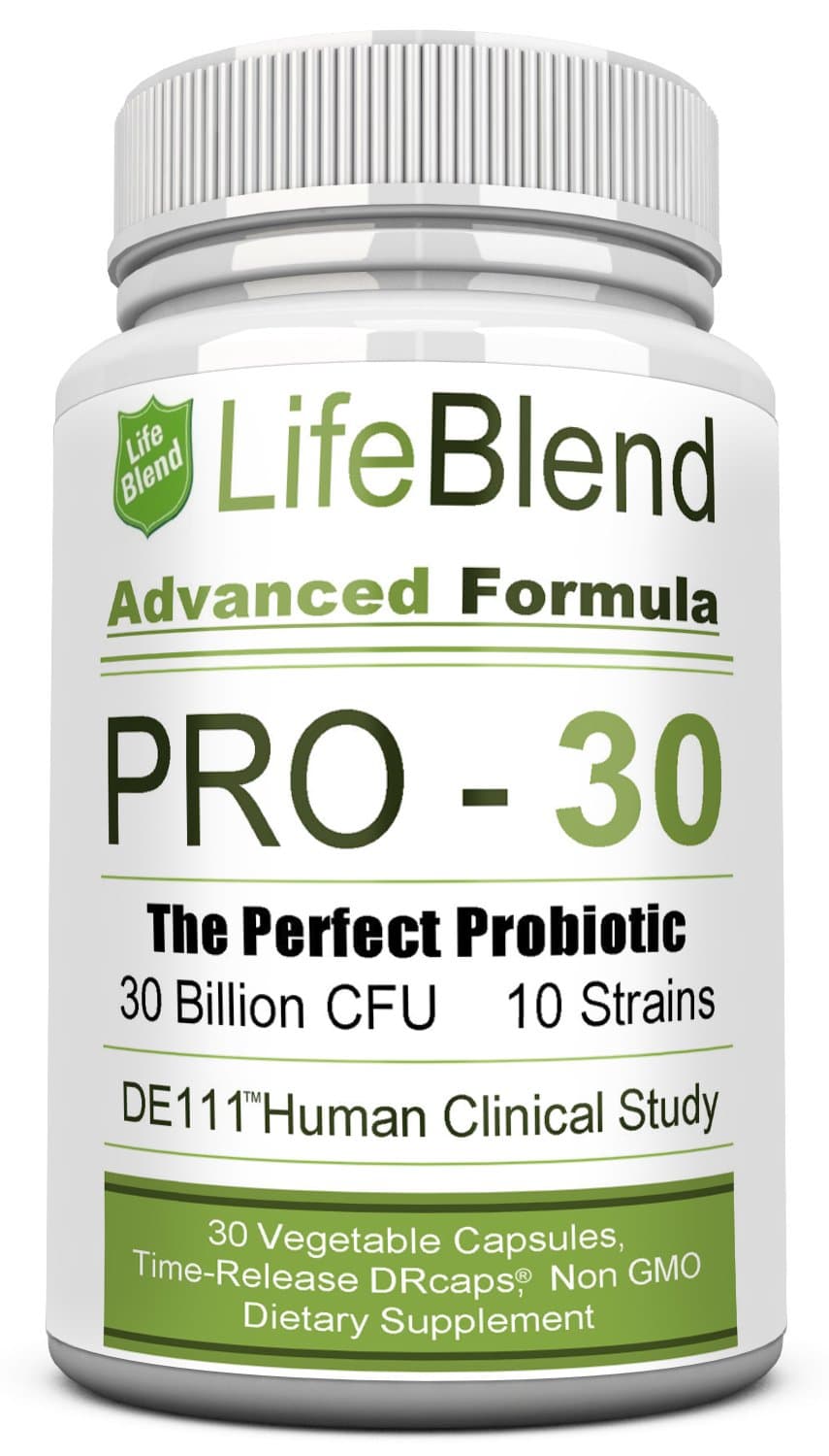 Advanced Probiotic Supplement : 30 Billion CFUs : 10 Spore-Forming Strains : Survives Stomach Acid with Delayed Release : 30 Vegetarian Capsules for 1 Month Supply Immune Support