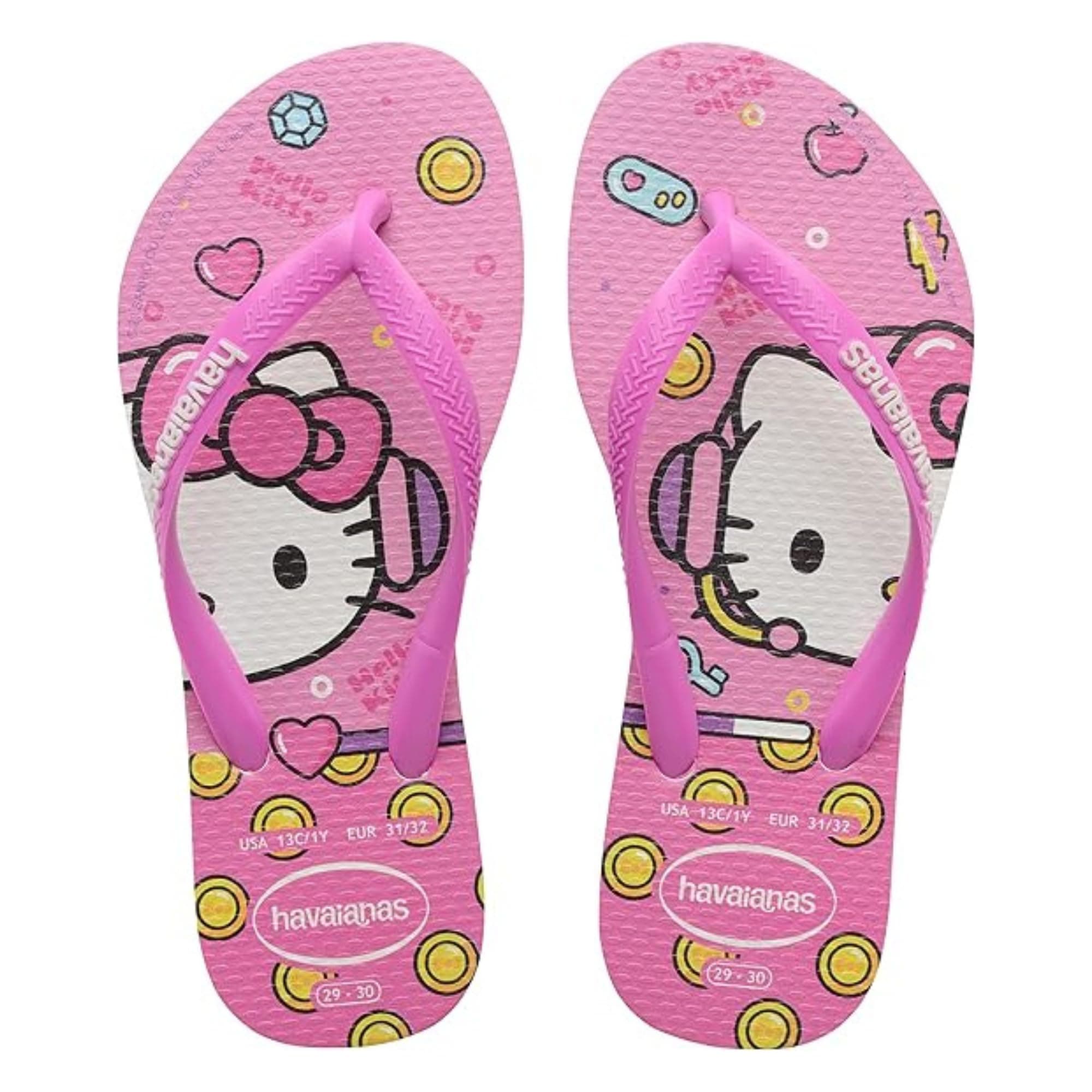 Slim Hello Kitty, Comfortable, Durable, and Lightweight Flip-Flops, Hello Kitty Print, Non-Slip Sole, Girls