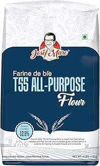 T55 All-Purpose Baking Flour, 4 LBS (1.8kg) - Unbleached & High Protein Flour, Type 0 Italian Flours, Bread Flours.
