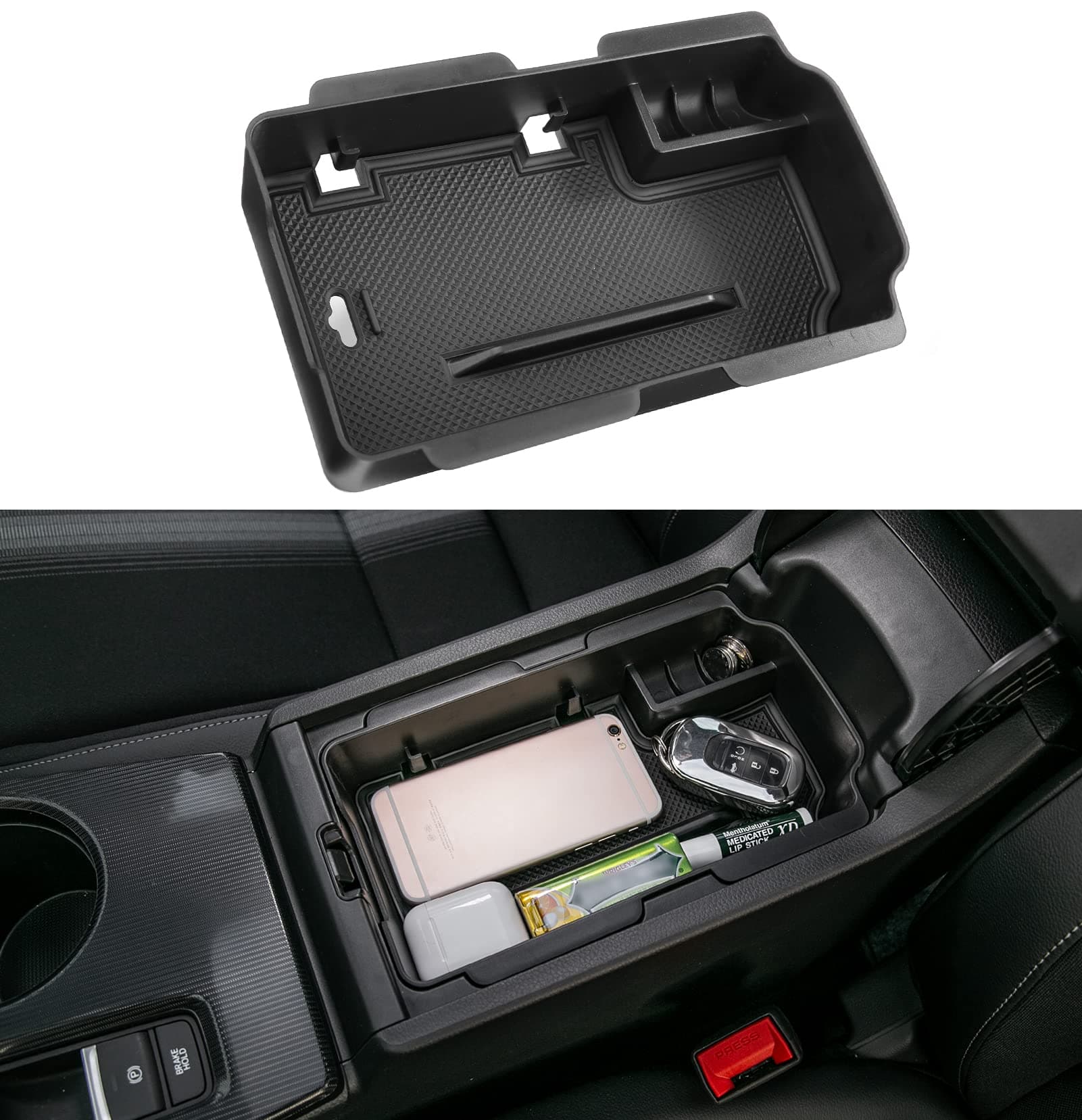 Thenice for 11th Gen Civic Armrest Storage Box Insert Tray Glove Box Organizer for Honda Civic 2022 2023 2024 2025 2026 with CVT