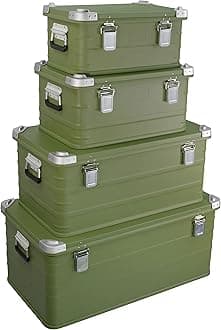 Crossover Aluminum Overland Storage, Trunk, Metal Cargo Case, Storage Box (4PC Combo, Green) 30L, 50L, 95, 147L