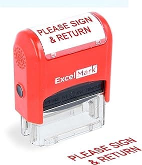 ExcelMark Self-Inking Rubber Teacher Grading Stamp - Please Sign & Return