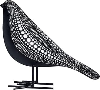 Quoowiit Sculptures Home Decor, Bird Figurine Shelf Decor, Modern Decorations for Living Room, Bedroom, Office, House, Resin Animal Statues and Figurine with Chic Polka Dots Art Design (Black)