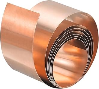 uxcell Copper Sheet Roll, Metal Foil Plate 1000mm x 30mm x 0.5mm