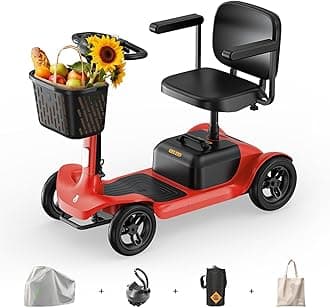 PAISEEC Powered Mobility Scooter S1-SE, 4 Wheel All Terrain Electric Scooter with PAi Safety System for Adults Seniors, 25 Miles 4 mph 280 lbs,Height Adjustable Seat, Slope Safety Mechanism
