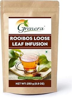GRENERA South African Rooibos Tea - 250 Grams, Imported From South Africa, Caffeine Free, Anti Oxidant Rich Tea - Loose Leaves