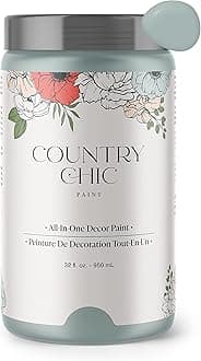 Country Chic Paint - Chalk Style All-in-One Paint for Furniture, Home Decor, Cabinets, Crafts, Eco-Friendly, Matte Paint - Elegance [dusty blue] Quart 32oz