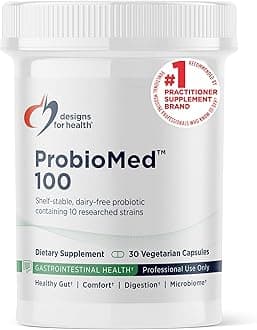ProbioMed 100 - Probiotics for Digestive Health - 10 Strains with Lactobacillus Acidophilus Probiotic + Lactobacillus Rhamnosus - Gut Health + Immune Support Supplement (30 Caps)