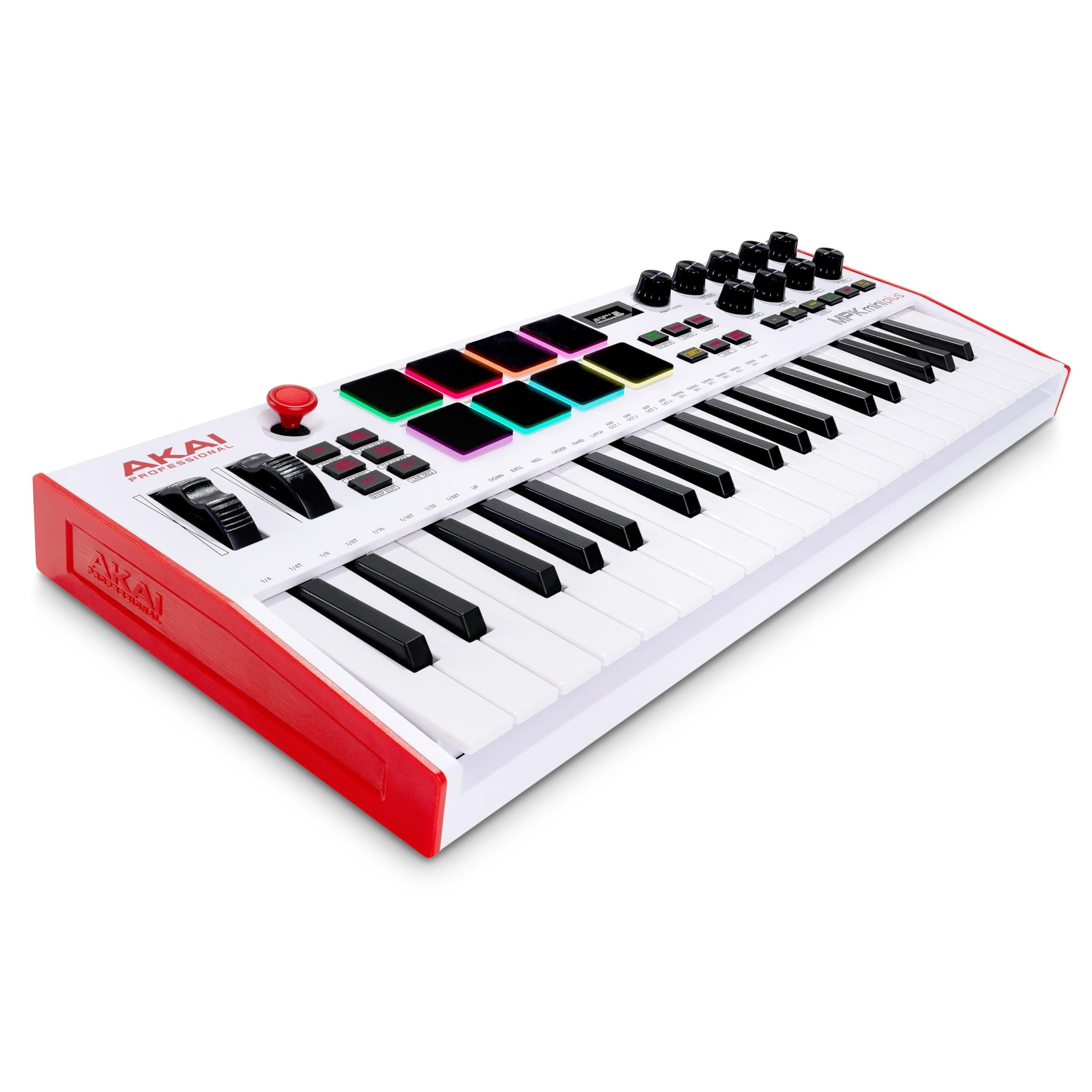 MPK Mini Plus - USB MIDI Keyboard Controller with 37 Mini Keys, 8 MPC Pads, Sequencer, MIDI/CV/Gate I/O, Production Software, Native Instruments Sound Package, White Limited Edition