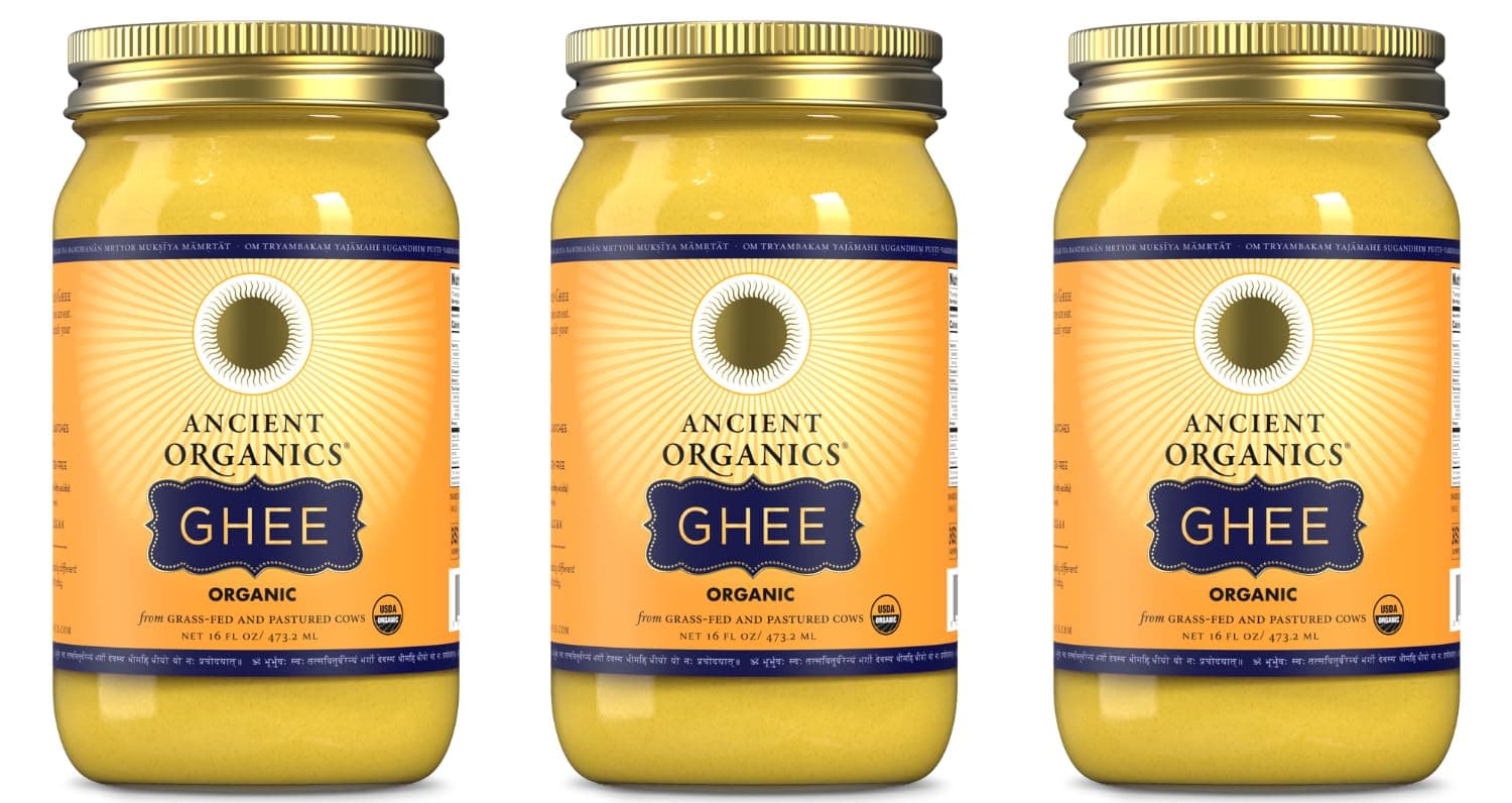 Ancient Organics 100% Ghee from Grass-fed Cows, 16oz (Pack of 3)
