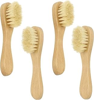 Simple Pampering Cleansing Exfoliating Wood Handle Facial Brush, 4-Pack