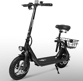 Phantomgogo Electric Scooter for Adults Foldable Scooter with Seat & Carry Basket E-Scooter with Brushless Motor 15MPH 265lbs Max Load E Mopeds for Adults Commuter
