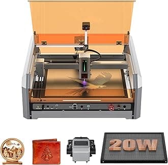 Genmitsu L8 Laser Engraver, 20W (20000mW) Laser Cutter Built-in Acrylic Enclosure with Vent, Air Assist Pump, Honeycomb, Camera, All-in-one Plug and Play Engraving Machine, Safety Class 1