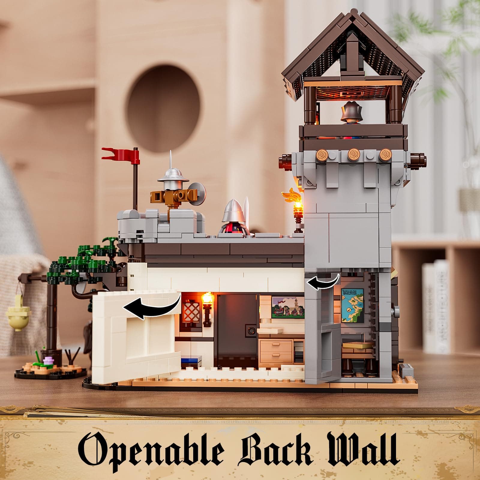 FUNWHOLE Training Grounds Building Blocks Set with LED Light