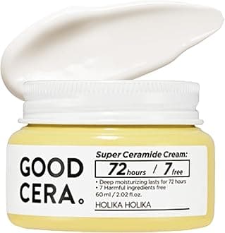 [HOLIKA HOLIKA] Good Cera Super Ceramide Cream 2.03 fl.oz. (60ml) - 72 hours Long Lasting Moisturizing Facial Cream, Hypoallergenic pH5.5 Ceramide Cream for Sensitive and Dry Skin
