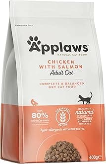 Applaws Complete and Grain Free Adult Dry Cat Food, Chicken with Salmon 1 x 400g Bag