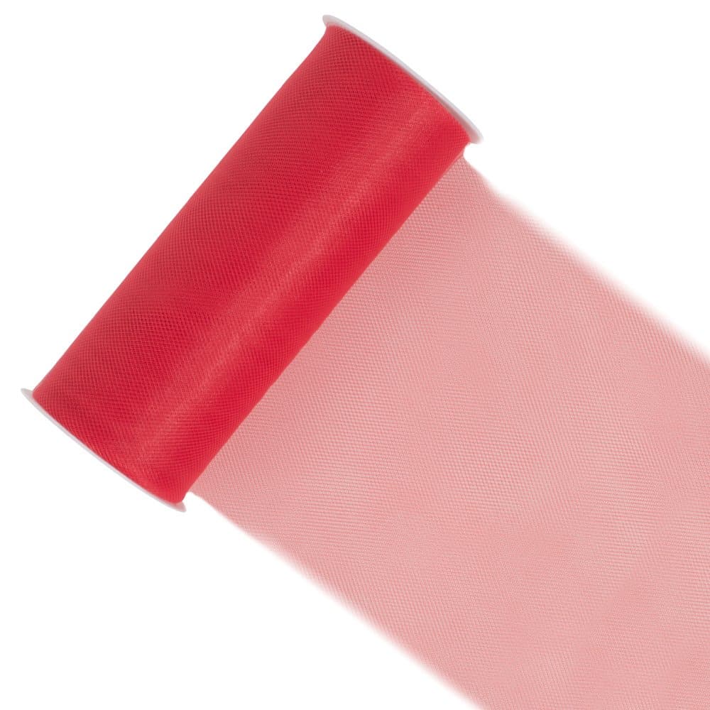 Creative Ideas Tulle Fabric Roll 6" by 25 yd (75'), 29 Colors Available, Coral