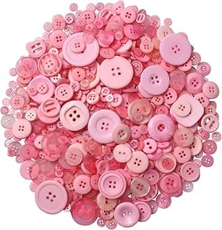 650 Pcs Round Resin Buttons - Assorted 2 & 4 Hole Buttons for Sewing, Crafts & DIY Projects - Pink