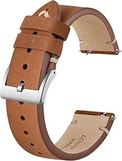 BISONSTRAP Distressed Leather Watch Strap, Watch Replacement Bands for Men, Quick Release Spring Bars, Band Width 18mm 19mm 20mm 22mm 24mm