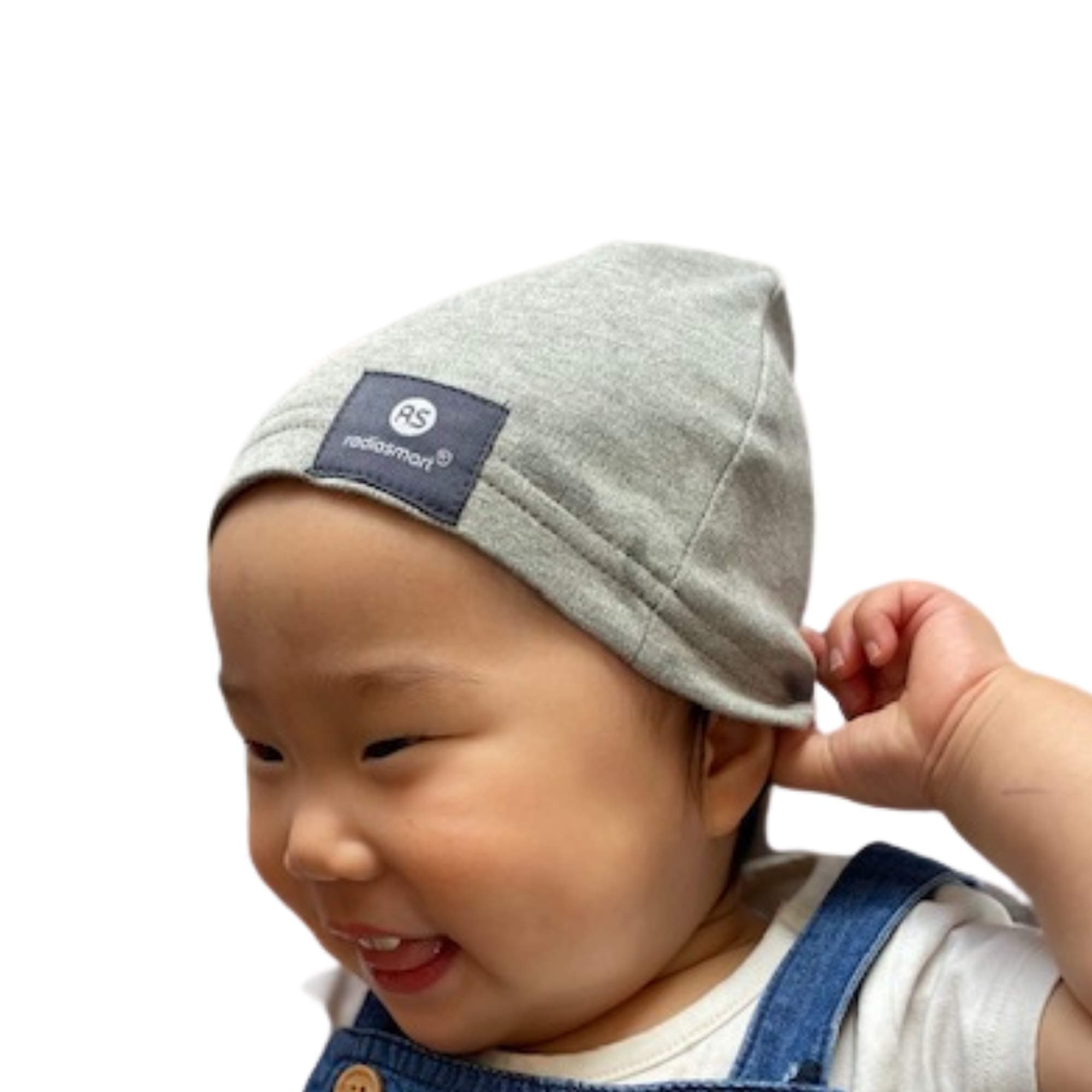 5G Blocking, Protective Baby Hat/Beanie Cap Blocking RF EMF WiFi Radiation. Age 6-18 Months. Grey