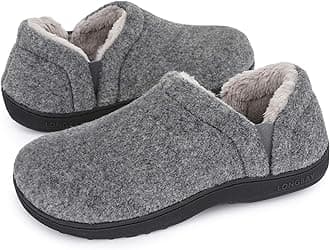 Men's Slippers Warm Bedroom Memory Foam House Shoes Slip-On for Indoor Outdoor Winter