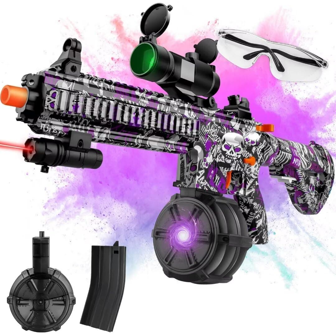 Large Gel Splatter Blaster for Orbeez with Goggles Suitable for Backyard Fun and Outdoor Team Shooting Games, Over 18+，Purple