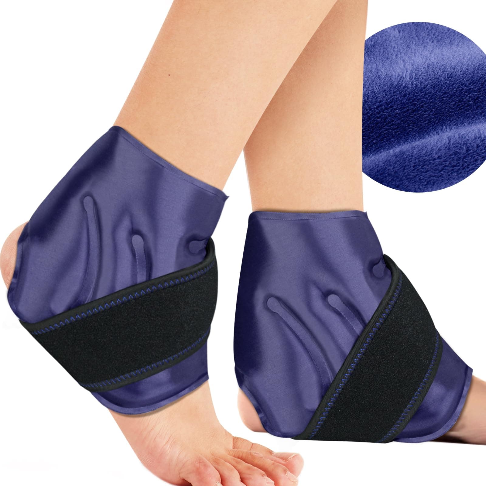 2 Ankle Ice Pack Wrap for Swelling, Ice Pack for Ankle Injuries Reusable, Cold Compress Therapy for Feet Pain Relief, Ankle Ice Wrap for Sprains, Achilles, Tendonitis, Plantar Fasciitis Blue