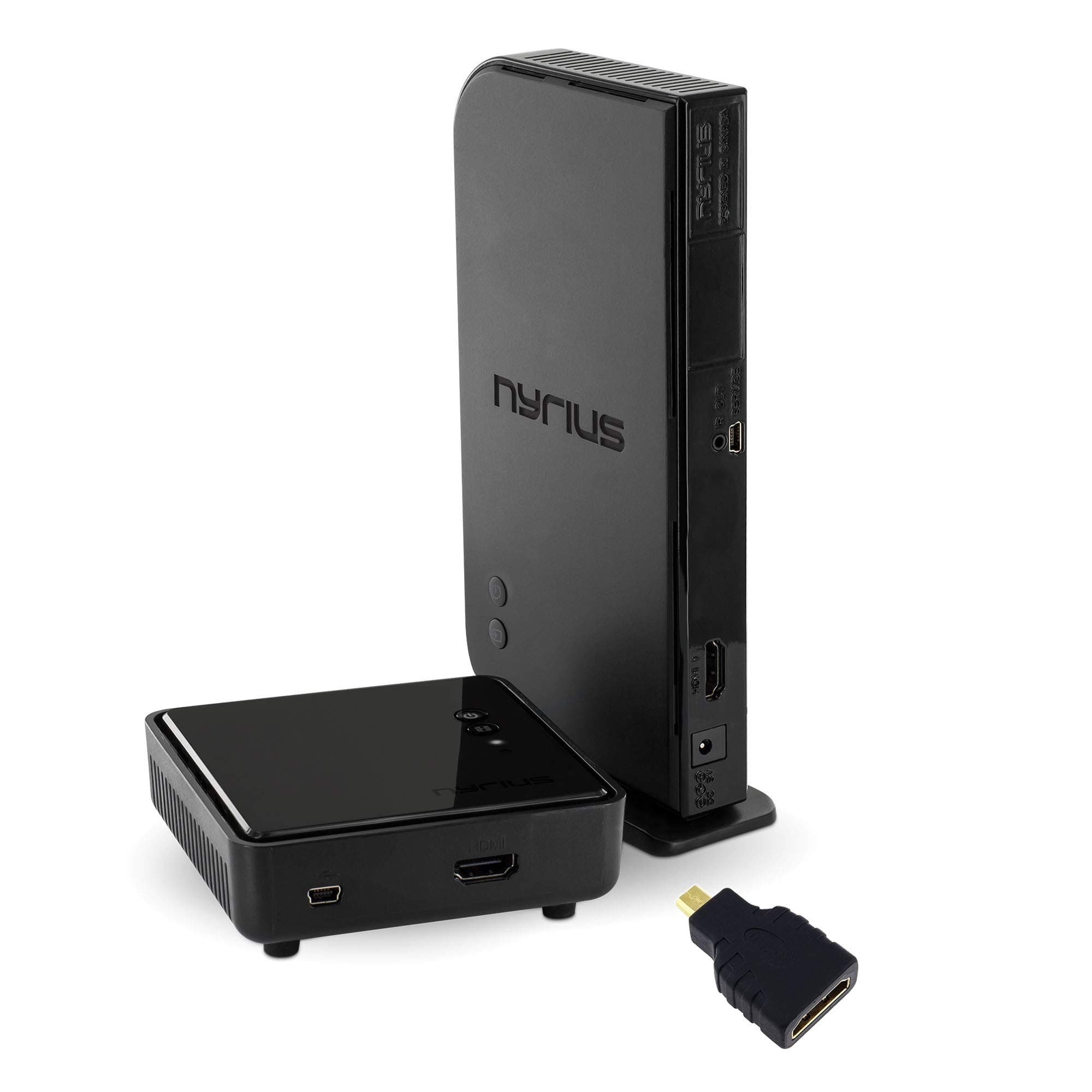 Aries Home HDMI Digital Wireless Transmitter & Receiver for HD 1080p Video Streaming with IR Remote Extender (NAVS500) - Includes HDMI to Micro HDMI F/M Adapter