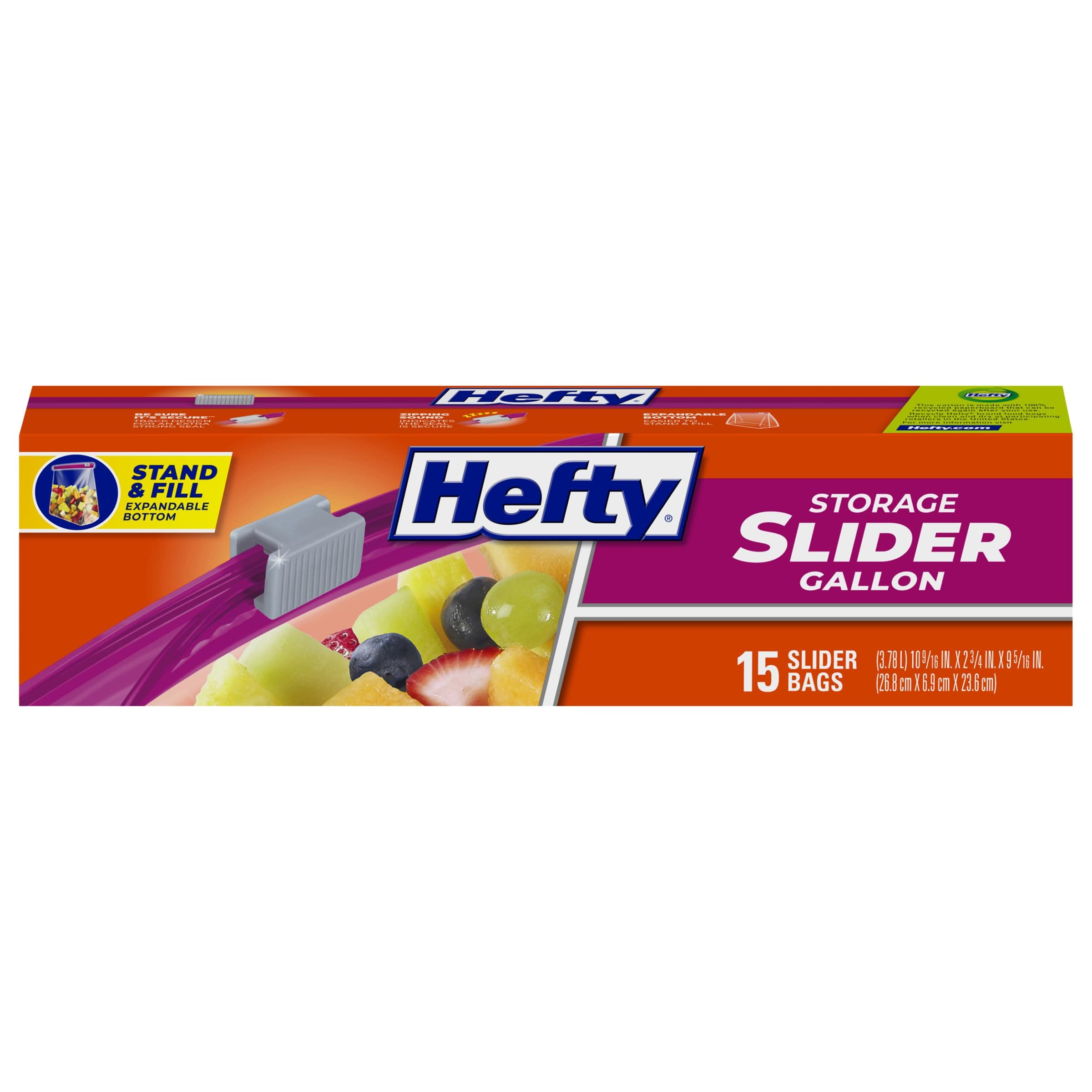 Hefty Slider Storage Bag, Gallon Size, Pack of 15