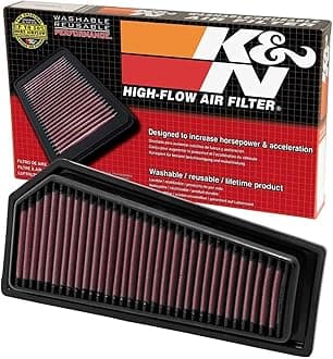 K&N High-Flow Original Lifetime Engine Air Filter: Increase Power & Acceleration, Washable, Replacement Air Filter: Compatible with 2009-2015 Mercedes (SLK200, SLK250, C180, C250, E200, E250), 33-2965
