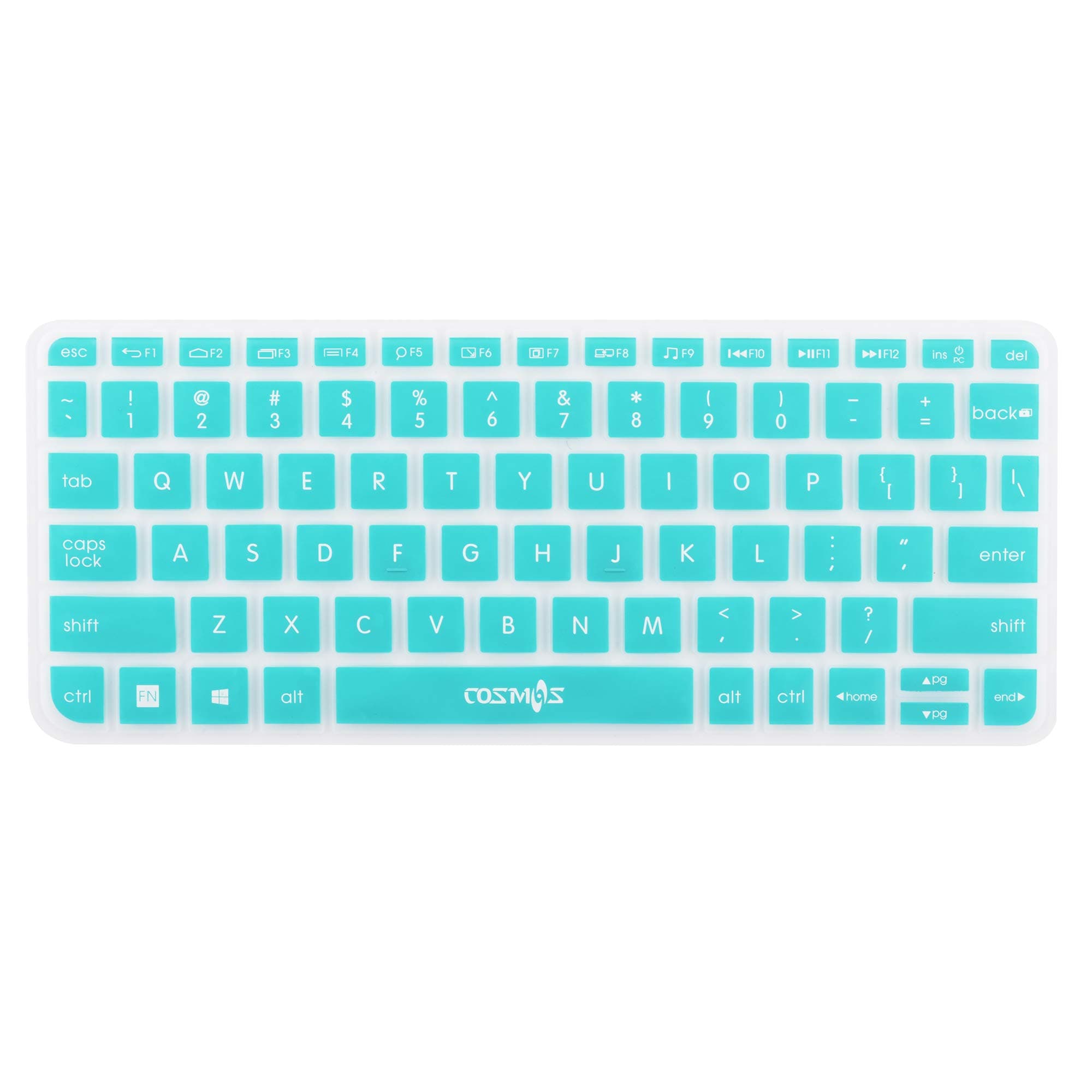 CM Ultra Thin Silicone Soft Keyboard Cover Skin Compatible with Logitech Wireless Touch Keyboard K400 Plus (Not for Old Version K400 & K400r) (Aqua Blue)