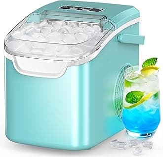 COWSAR Ice Maker Countertop, Portable Ice Machine with Self-Cleaning, 26.5 lbs/24Hrs, 8 Ice Cubes in 6 Mins, Ice Basket and Scoop, Ideal for Home, Kitchen, Bar, Camping