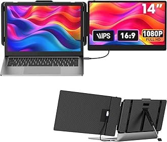 - Laptop Screen Extender 14-inch, 1080P FHD Portable Monitor, Type-C/HDMI/USB-A Plug & Play, Laptop Monitor Extender fits Laptops with Screen up to 15.35" Wide, Compatible with Windows, Mac, Chrome