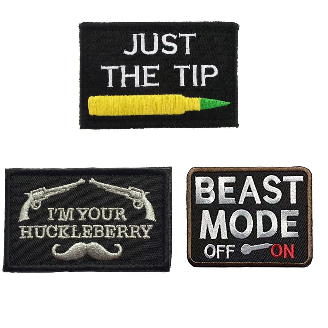 Homiego Bundle 3 Pieces Funny Tactical Morale Badge Hook & Loop Patches for Caps,Backpack,Jacket,Military Uniforms (B)