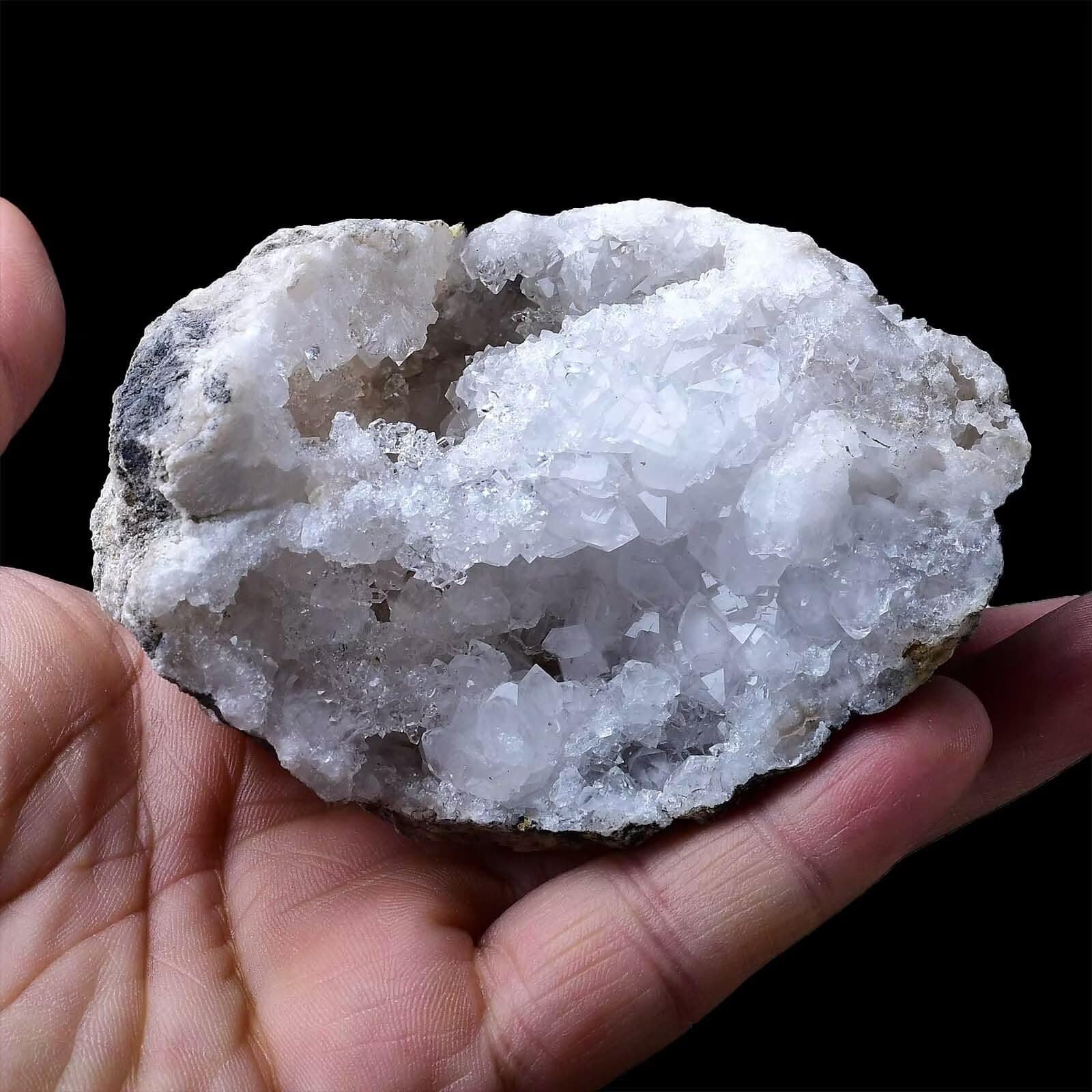 Natural Moroccan Geode Healing Crystal Geode Cluster White Irregular Rock Gemstone Specimen Home Decor 0.4-0.6 Lbs
