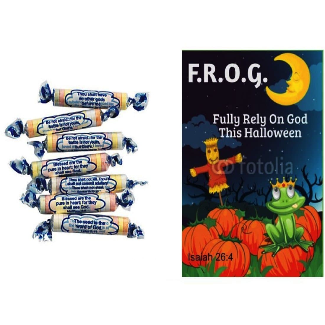 Tangy Tarts Scripture Candy With Fully Rely On God Halloween Bible Tracts (10 Pack)