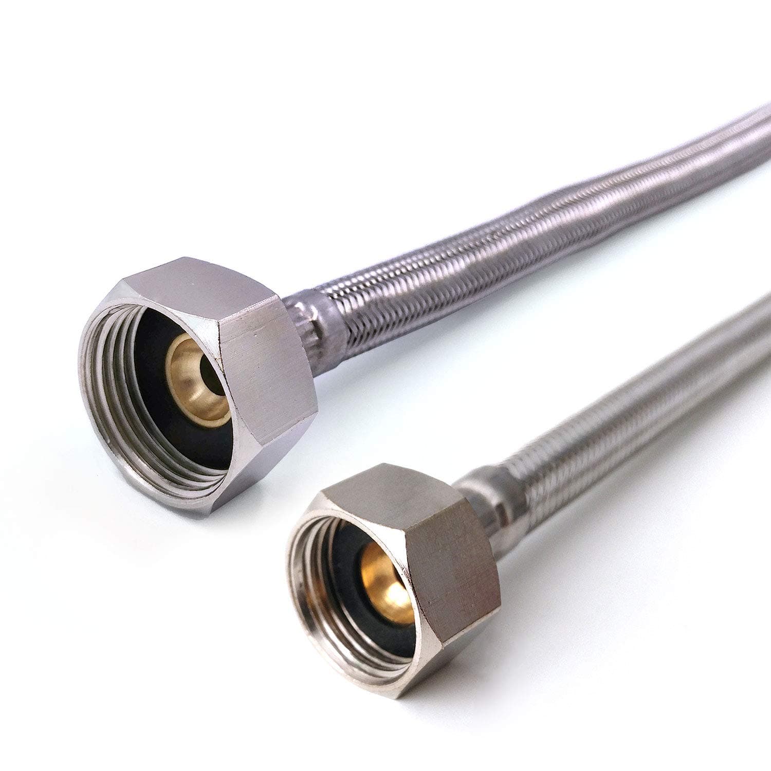 1/2" X 3/4" BSP Flexible Connector 300mm | Durable Braided Hose Pipe for Bathroom Kitchen Boiler Plumbing Systems | Leak-Proof Flexi Replacement | High-Pressure Hot & Cold Water Supply Hose